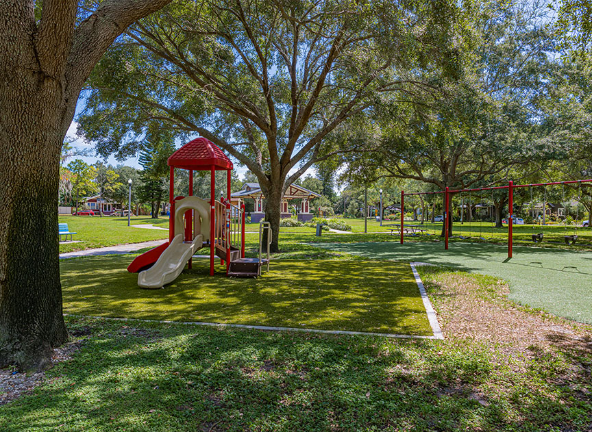 Seminole Park park land with Pavilion in background